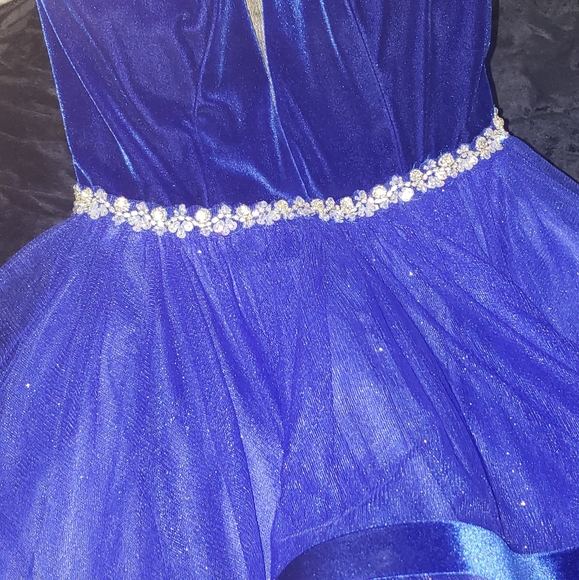 Blue velvet formal dress size Small - Picture 2 of 6